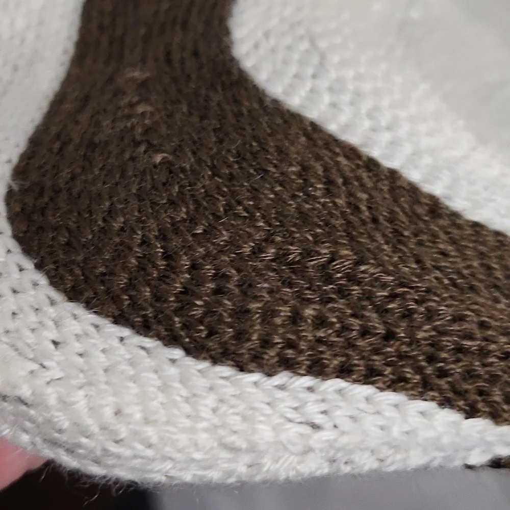 West Elm Stocking Sock in Brown & Cream
